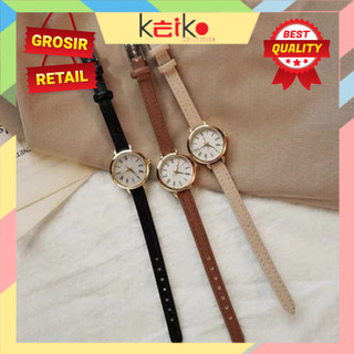 ALOY ANKL001 - Jam Tangan GROSIRAN Quartz Strap PU Analog Casual Gaya Retro Wanita Bulat Watch Korean Fashion