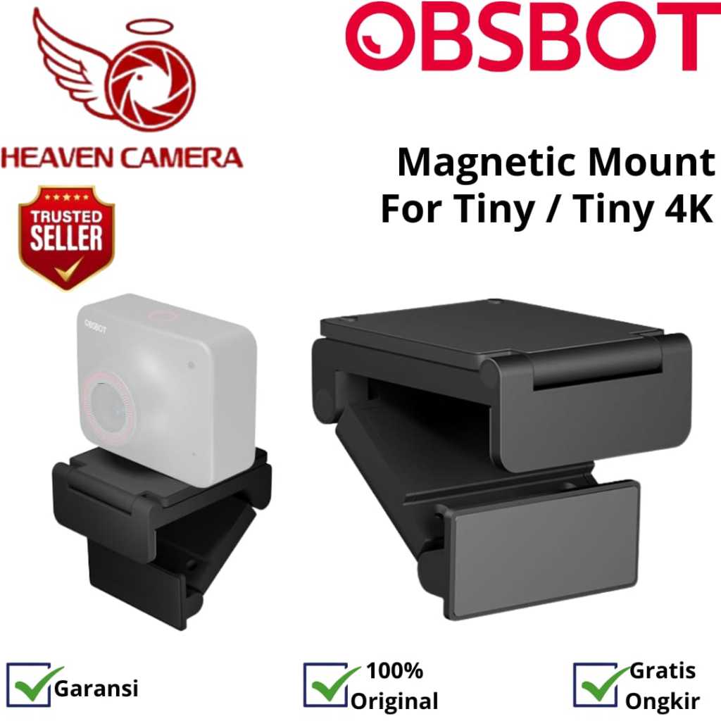 OBSBOT Tiny Magnetic Mount สีดําปรับได้สําหรับเว็บแคม Tiny / Tiny 4K / กล้องสตรีมมิ่งขนาดเล็ก