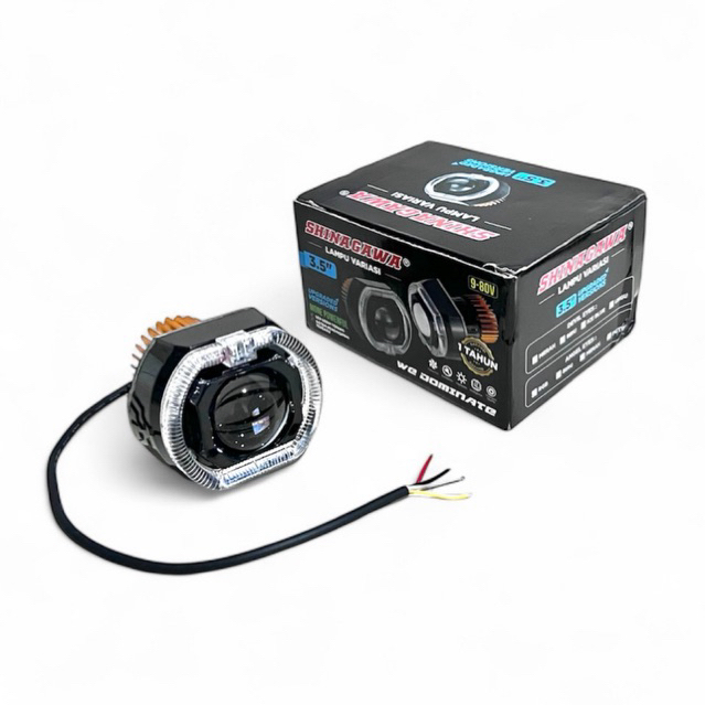 PROJECTOR โคมไฟ BI LED MATRIX X1 3.5 นิ้วชุดสีดํา RGB เลเซอร์พร้อมพัดลม DEMON EYE SUPER BRIGHT FLAT 