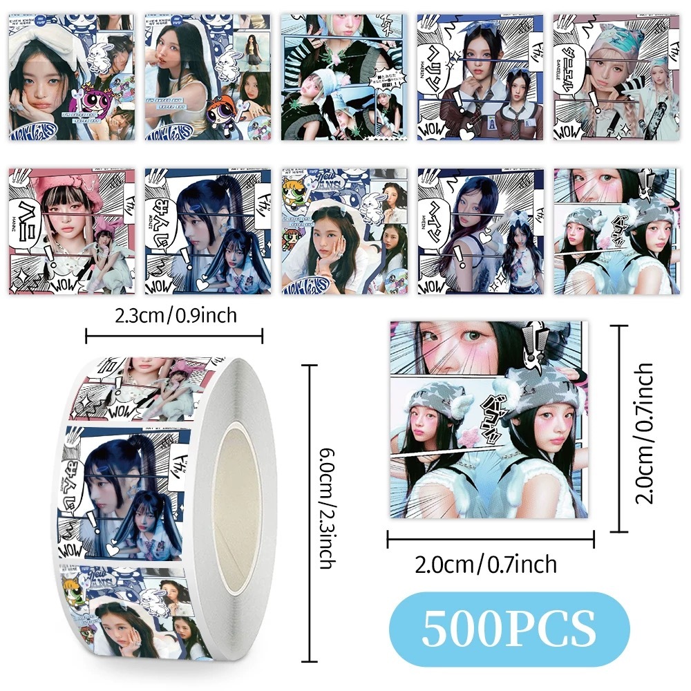 NEWJEANS NJZ 500 PCS สติ๊กเกอร์ม้วน KPOP mail STICKER deco ของแถม kpop เกาหลี