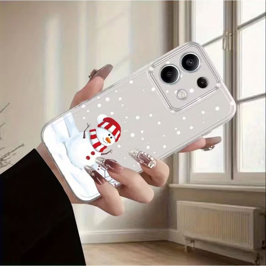 เคส TPU โปร่งใส SNOWMAN MOTIF ชุดสําหรับ XIAOMI/REDMI/POCO/Mi10/Mi10T Mi11 LITE/PRO/Mi13T/13T PRO/6A