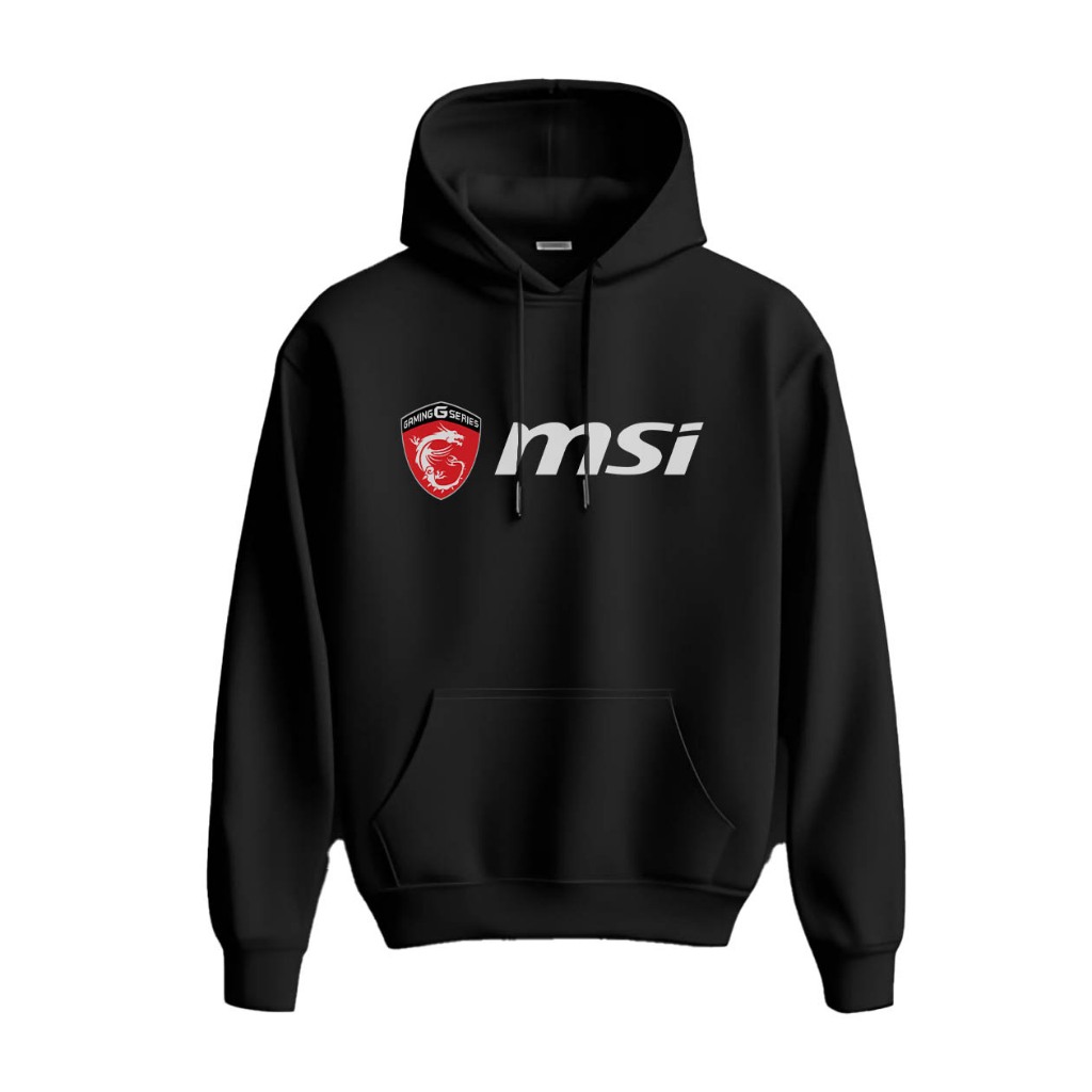 MSI Gaming Laptop Hoodie เสื้อกันหนาวมีฮู้ดผ้าสีดํา