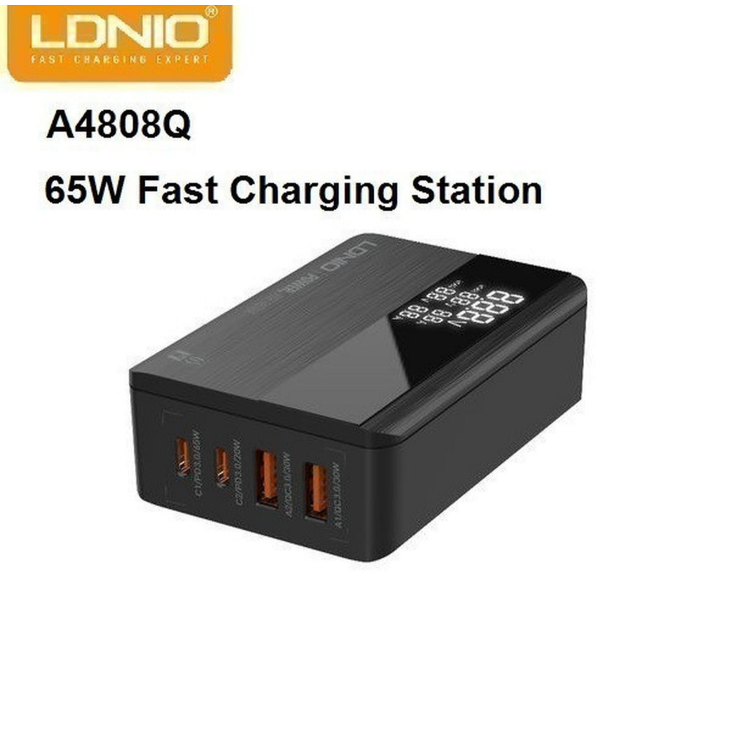 LDNIO A4808Q - 65W Fast Charge Desktop Charger - รองรับ PD และ QC3.0