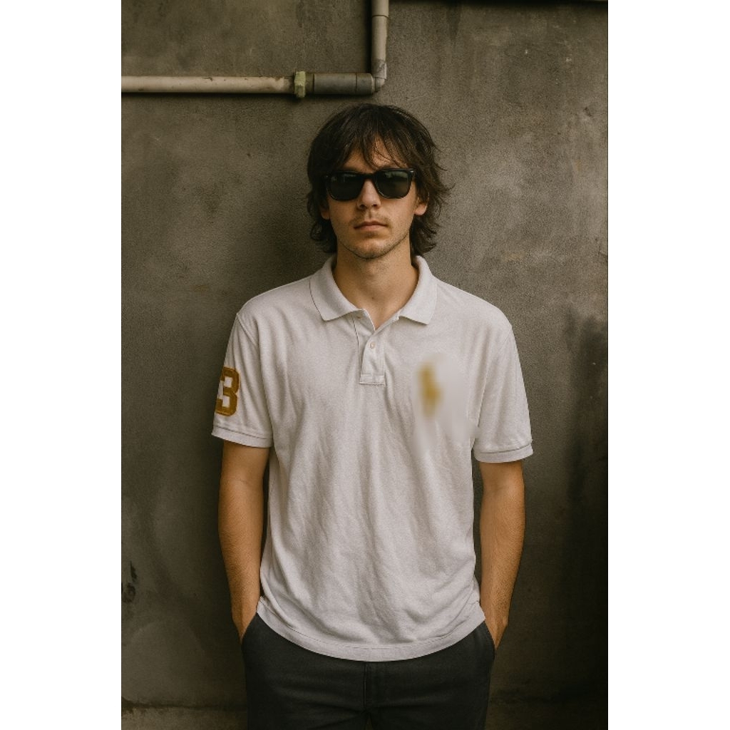 (Vtg) เสื้อโปโล P0L0 O1 ไซส์พอดี L (P72 x L53)