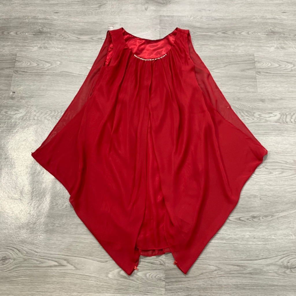DELLISE NOIR 2WAY SLEEVELESS RED DRESS