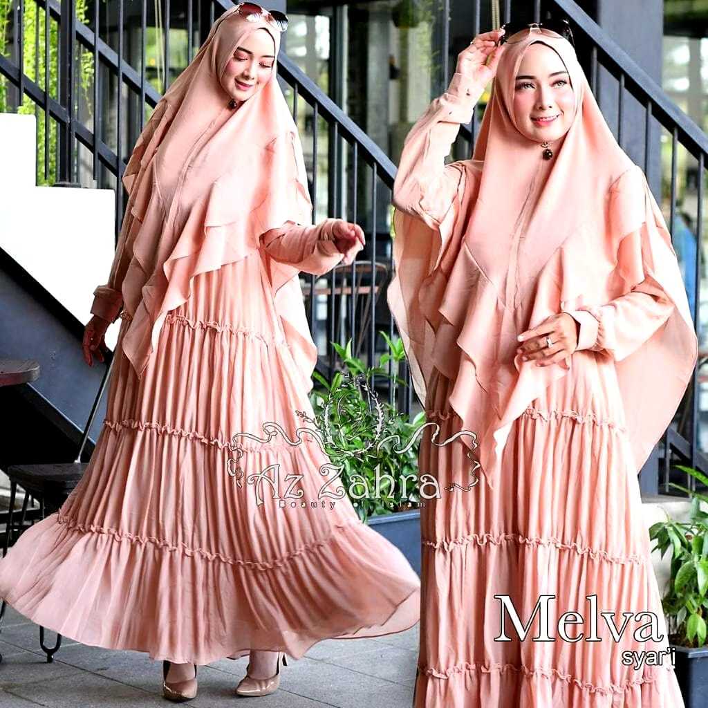 Melva Syari/ Syari Ceruty Babydoll/ Hijab Gamis Set/ ล่าสุดและ
