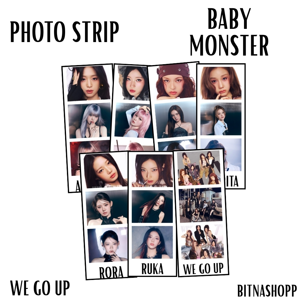 PHOTO STRIP BABYMONSTER WE GO UP 8 ชิ้น BABY MONSTER PHOTO STRIPS KPOP UNOFFICIAL RORA AHYEON ASA
