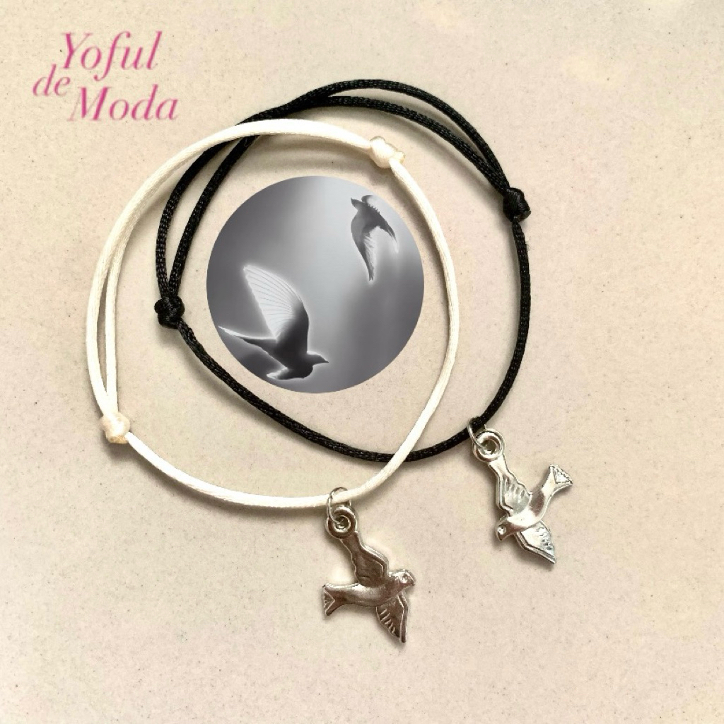 Hinda Doves Couple Bracelet by Yofuldemoda / Drawstring Bracelet / Mens and Womens Bracelet / Couple