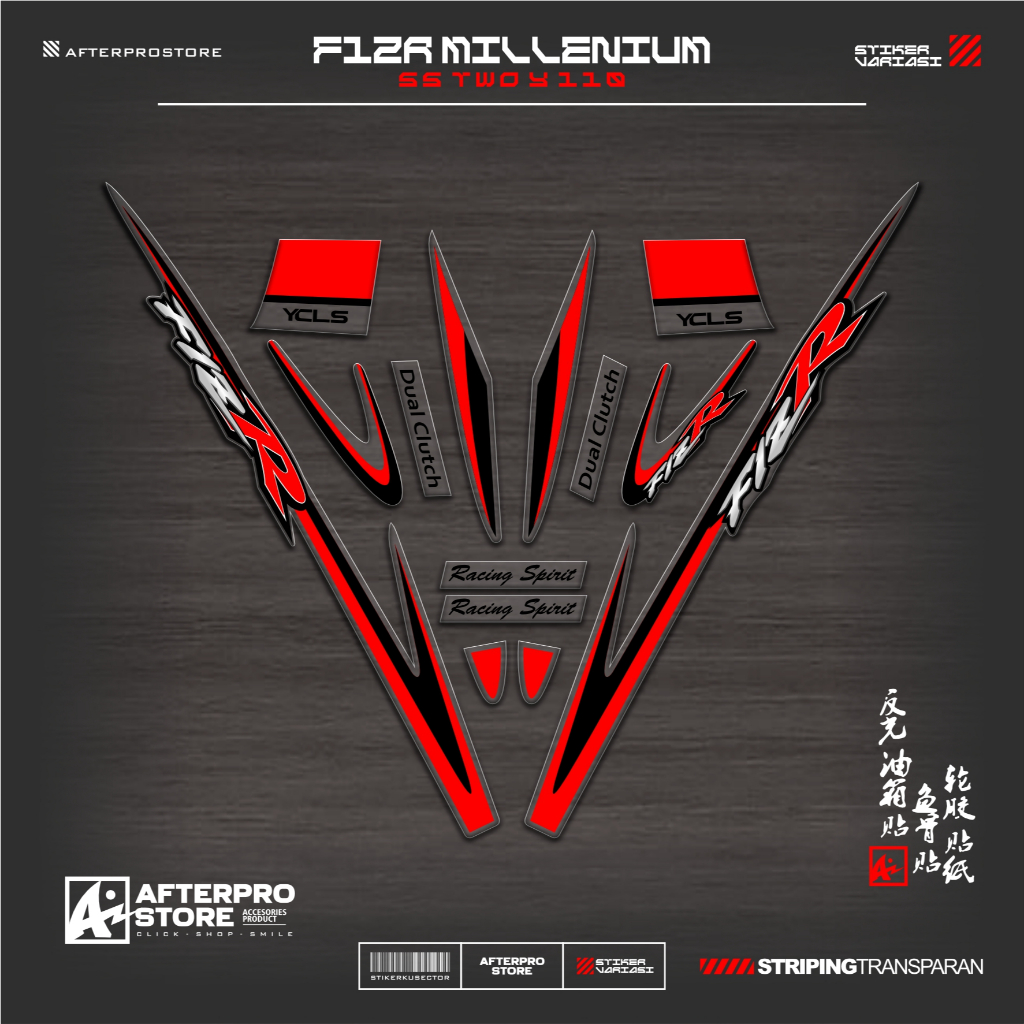 TRANSPARENT STRIPING UV F1ZR MILLENNIUM MOTIF K6 สติ๊กเกอร์ YAMAHA F1Z R สติ๊กเกอร์ใส VARIATION FIZR