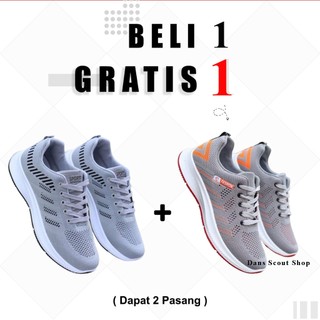 BELI 1 GRATIS 1 !!! PROMO Sepatu Sneakers Pria Sepatu Sport Kasual Casual Shoes