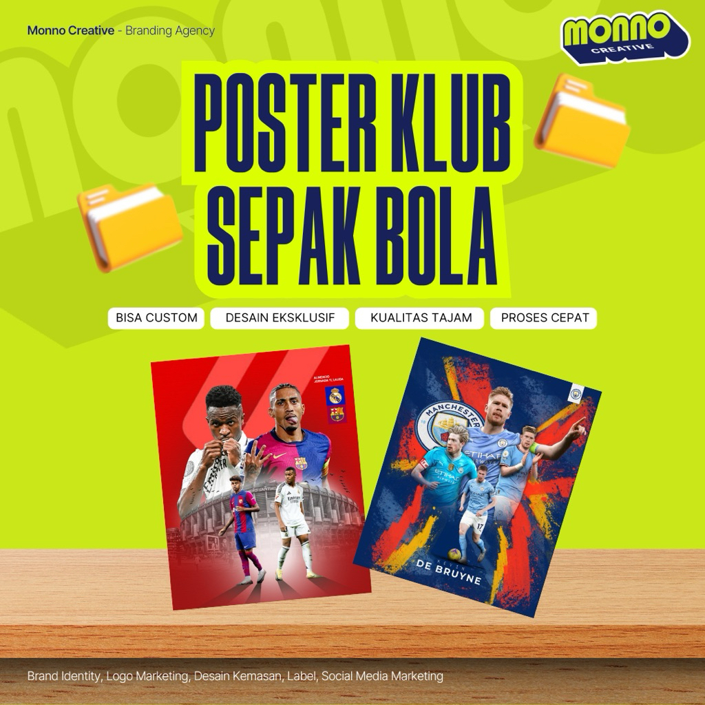 (1 ชุด 12 ชิ้น) โปสเตอร์ HD FOOTBALL CLUB A4 SIZE