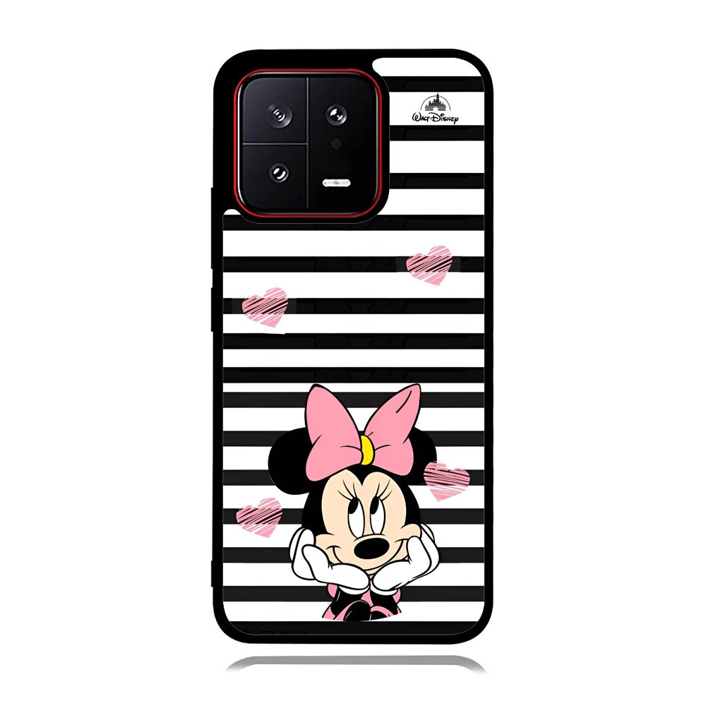Xiaomi MI 15 Mi 14 Mi 13 Mi 12 Mi 11 Mi 10 TPU ยางป้องกัน Custom Softcase Minnie Mouse สีดําสีชมพู