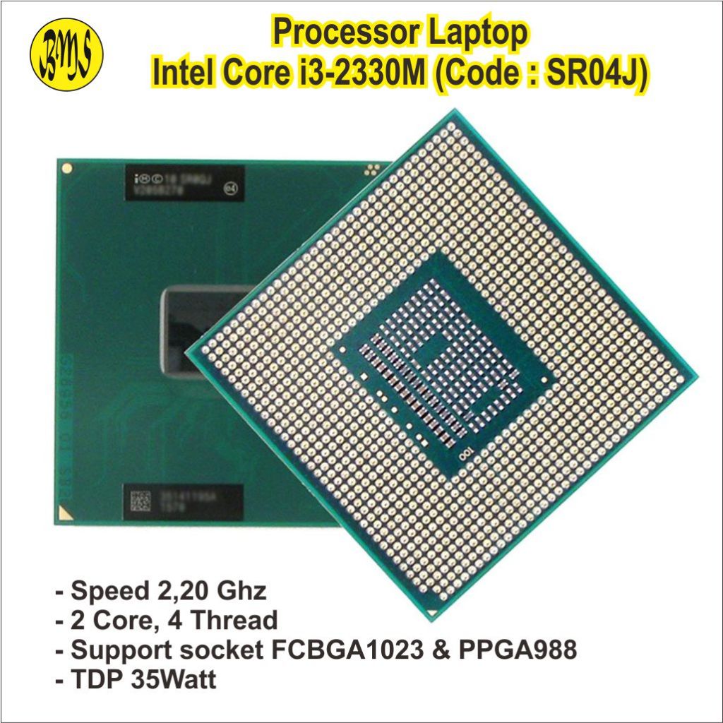 เครื่องโปรเซสเซอร์แล็ปท็อป Intel Core i3-2330M (รหัส SR04J