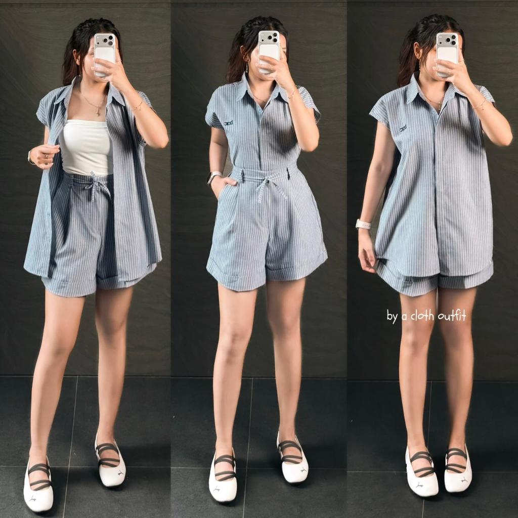BYACLOTH - Aster Set One Set Casual / Stylish Casual Outfit Set / Top & Shorts Set / Campus & Hangin