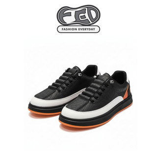 FED Sepatu Sneakers Pria Wanita Nagashima Black Kets Hitam Kulit Kasual Kekinian