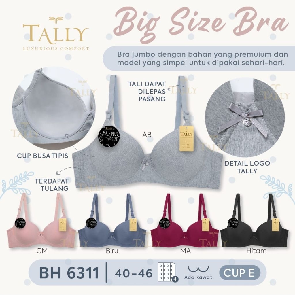 Bra bh Tally 6311 ถ้วยลวดโฟม E 40-46