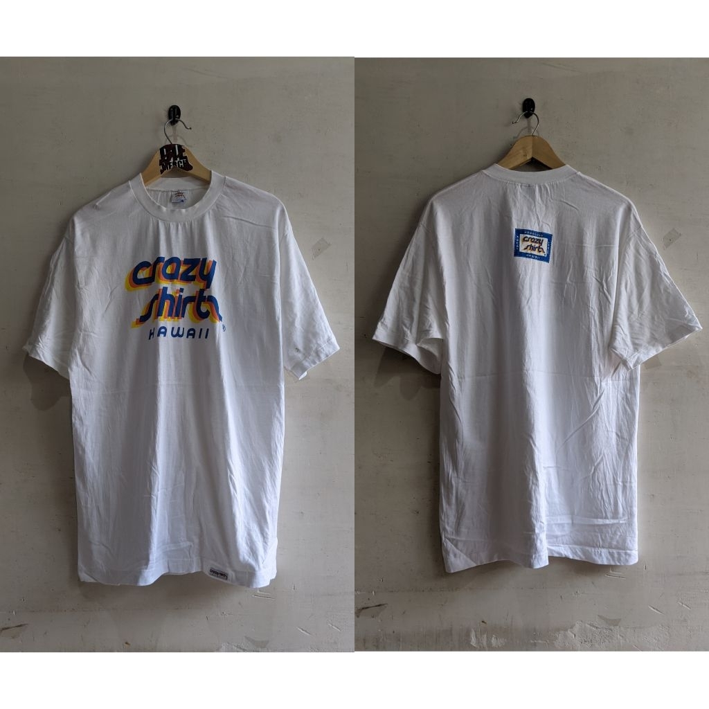 (เสื้อยืดแบรนด์) Vintage Crazy Shirts Hawaii Logo Center 99s Hawaii Brand Graphic Tee