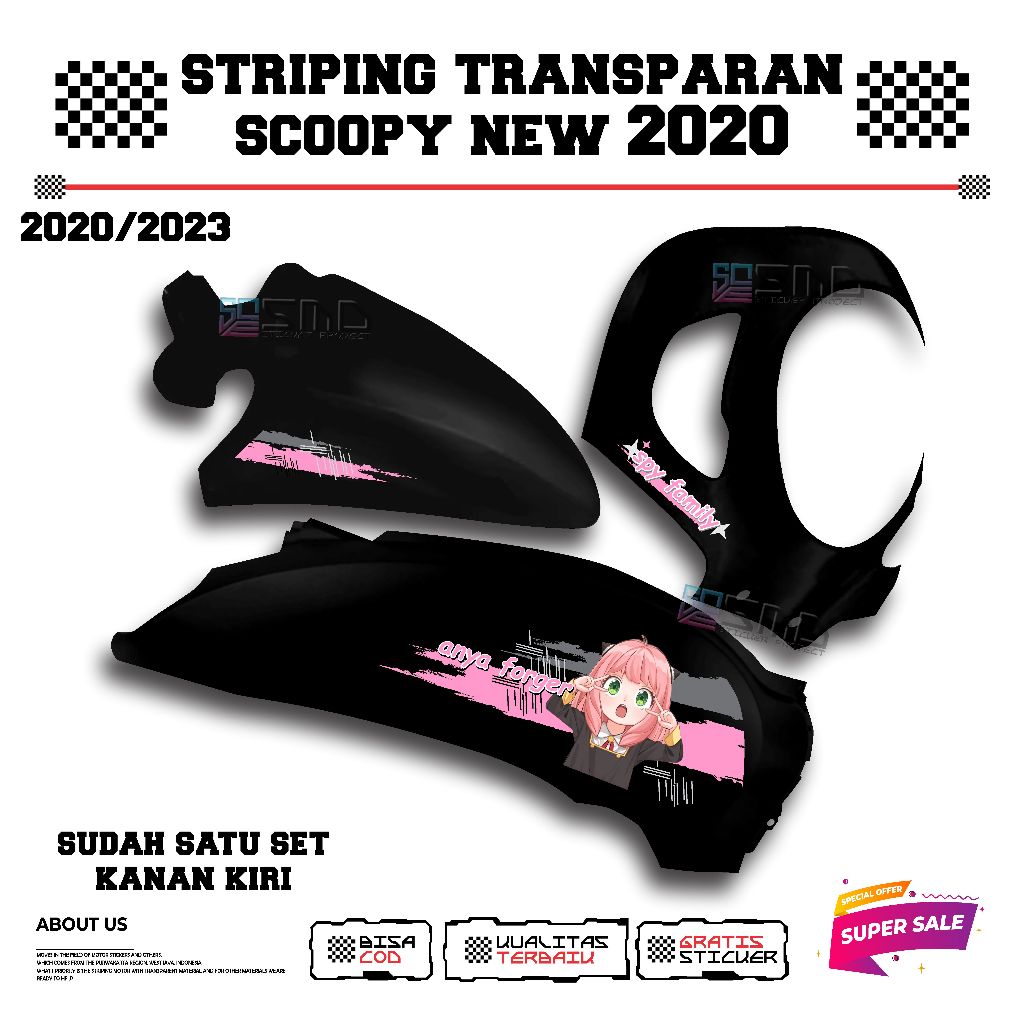 A-37 TRANSPARENT UV STRIPING SCOOPY PRESTAGE 2020-2022 ANYA FORGER ANIME MOTIF VIRAL COOL