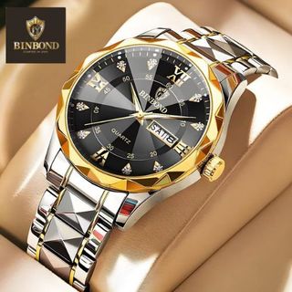 Jam Tangan Pria BINBOND Anti Air Anti Karat Produk 100% Original Strap Stainless Steel Kalender Mewah Kasual Watch COD