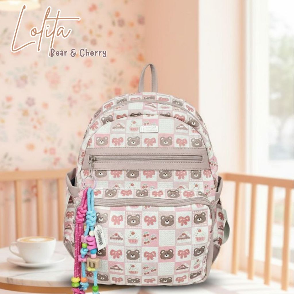 House Color Backpack with Laptop slot 30 x 13 x 37.5 cm Lolita Bear n Cherry