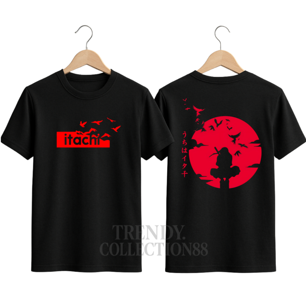 เสื้อยืด DISTRO สําหรับผู้ชายและผู้หญิง ITACHI RED MOON PICTURE / ITACHI RED MOON ANIME เสื้อยืดรวม 