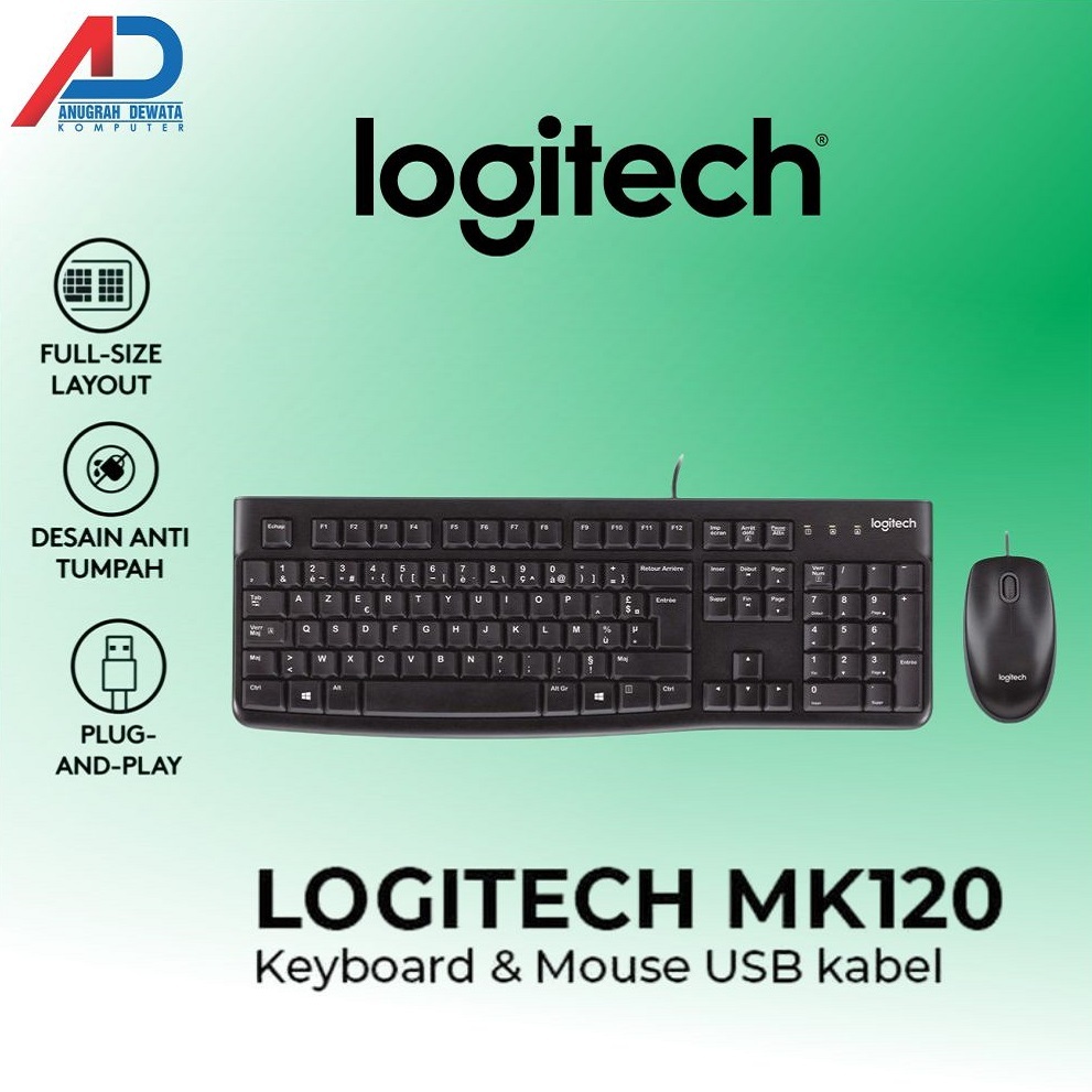 LOGITECH MK120 เมาส์คีย์บอร์ด USB