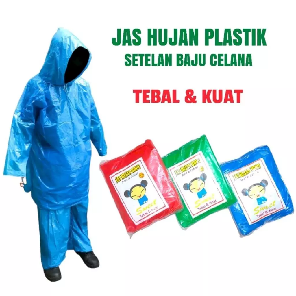 ชุดเสื้อกันฝนพลาสติก LDPE HDPE - ชุดเสื้อและกางเกง thumbnail 3