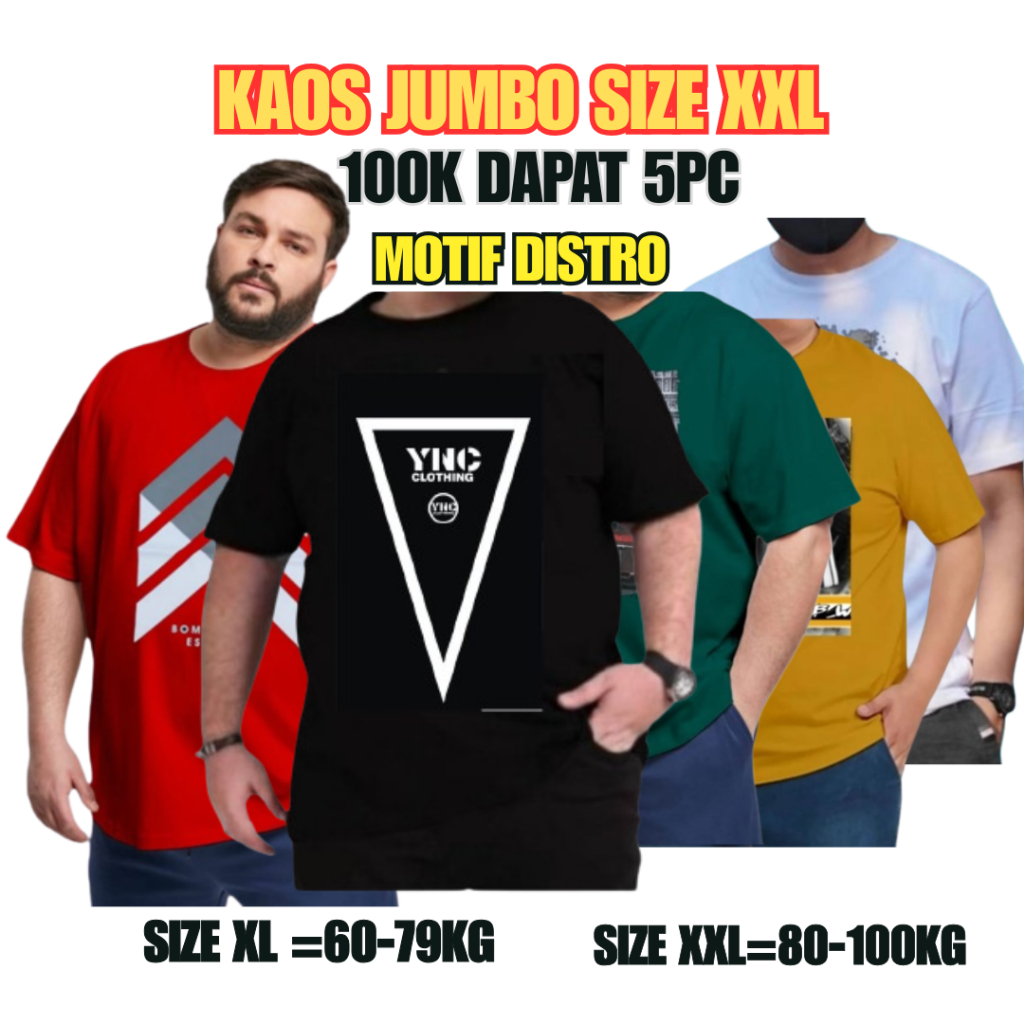 JUMBO XXL T-SHIRTS 100 THOUSAND GET 5 PCS MENS MOTIFS ผู้ใหญ่เสื้อผ้า TEENS