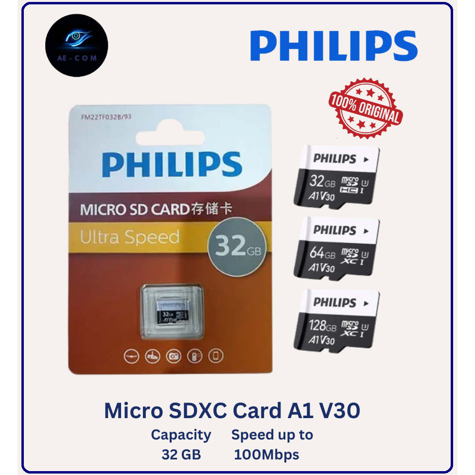MicroSD 32GB A1 V30 U3 Philips Micro SD