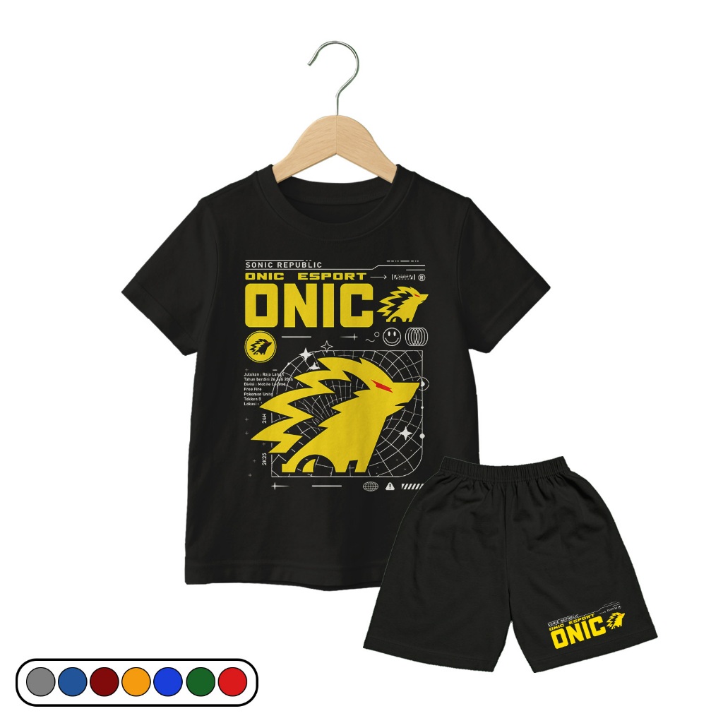ONIC ESPORT SONIC REPUBLIC KIDS ชุดเสื้อยืด ESPORT TEAM MOBILE LEGENDS เสื้อผ้าสําหรับ CHILDREN AGED