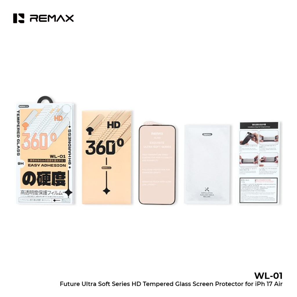 Remax Ultra Soft HD Clear Tempered Glass Nano Antipaste สําหรับ Iphone 17 Air/Pro/ProMax WL01