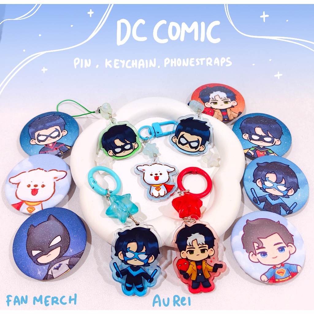 Dc การ์ตูนพิน แบทแมน ซุปเปอร์แมน แบทแมน merch โดย au rei
