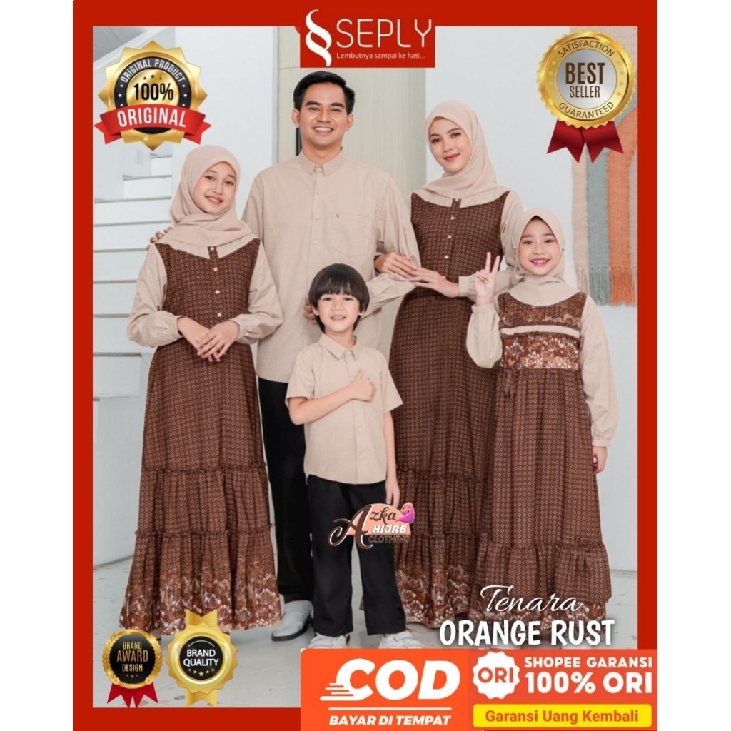 SEPLY Srimbit 2026 Tenara Orange Rust Seply Original Family Sarimbit 2026 - Eid Sarimbit 2026 - Fami