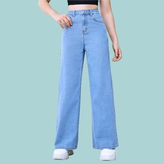 CELANA KULOT HIGHWAIST LOOSE JEANS KOREAN BAGGGY STRAIGHT JEANS