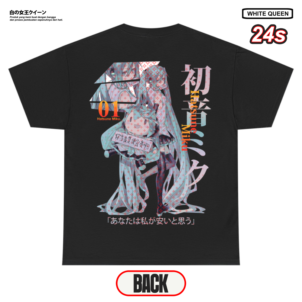 เสื้อยืด White Queen / Hatsune Miku Vocaloid / Cotton 24s