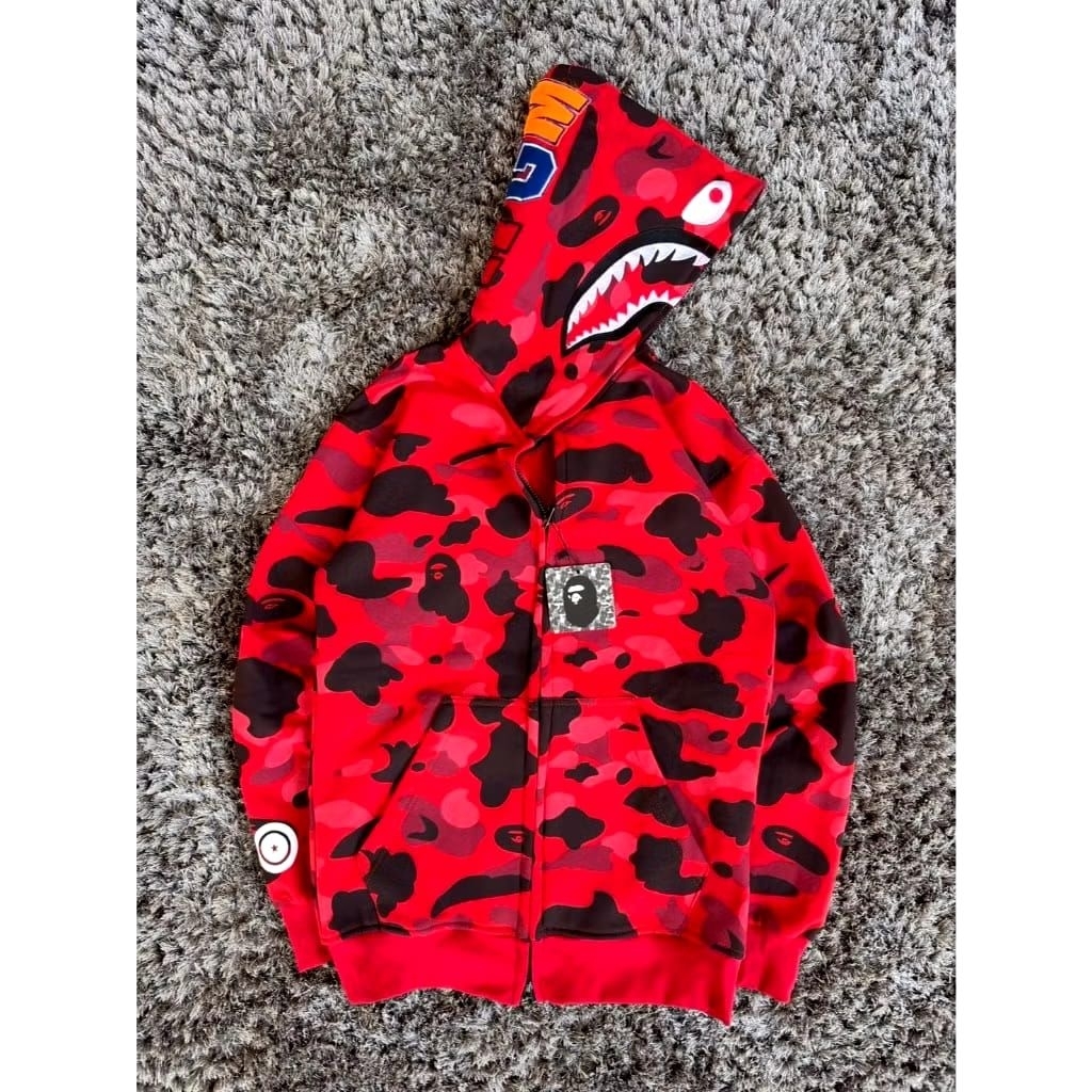 BAPE RED CMO ZIPPER HOODIE