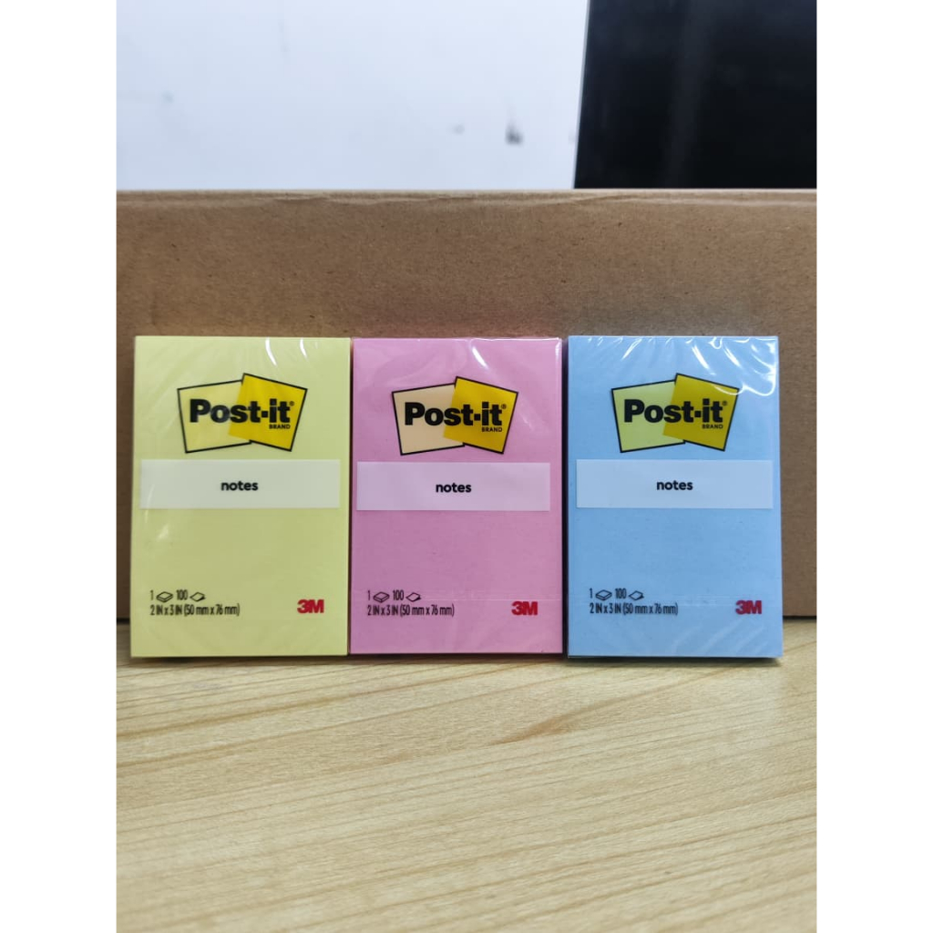Post It / Sticky Notes 3M 654 (50mm x 76mm)
