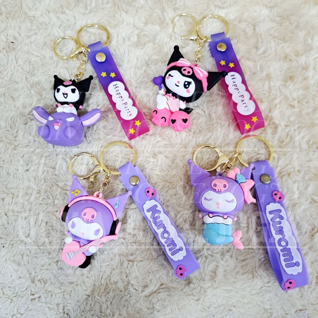GANTUNGAN Kuromi พวงกุญแจ Happy Party พวงกุญแจ Kuromi Baku Mermaid
