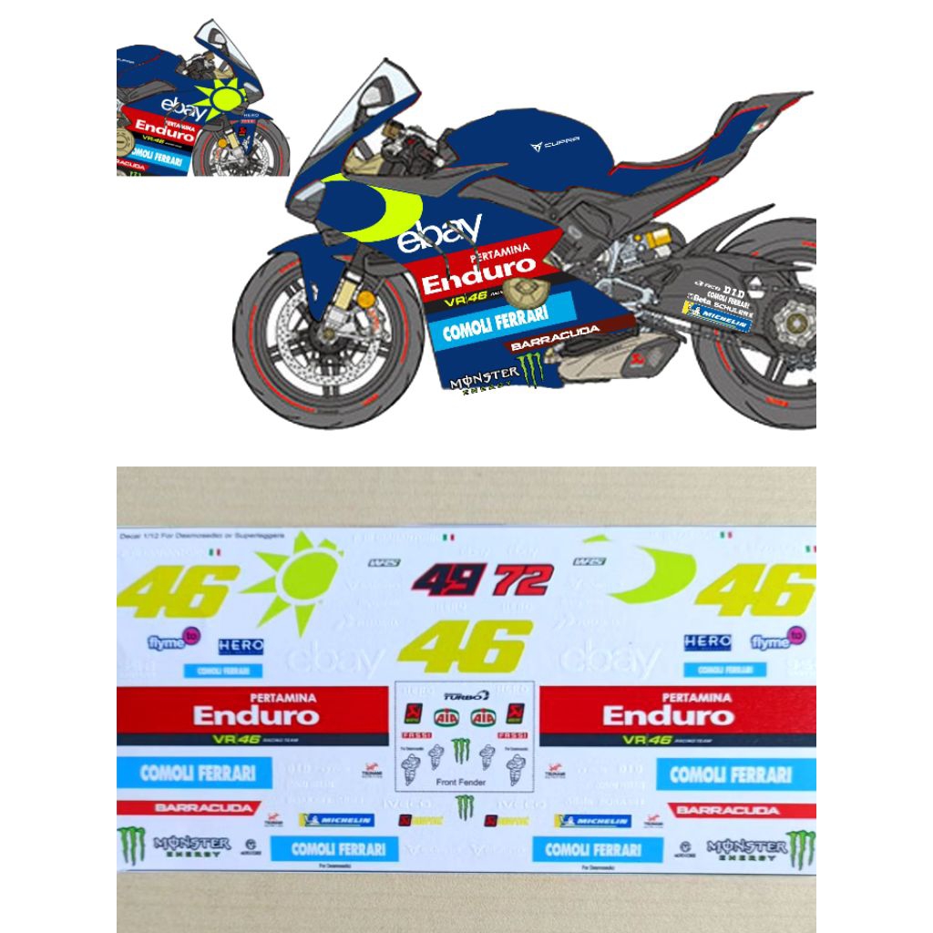 รูปลอก Ducati VR 46 Racing Team Special Livery 2024 1/12