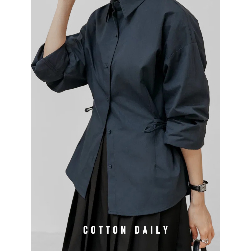 KEMEJA COTTON DAILY - เสื้อเชิ้ต Kira Tie-Sides | เสื้อผูกข้างผู้หญิง