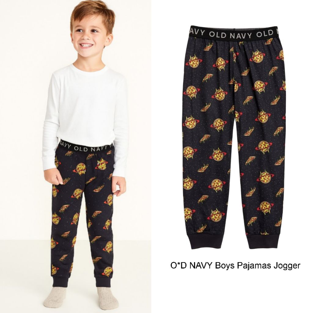 O*D NAVY Boys Black motif Pyjamas Jogger/Original Branded Childrens Joggers/กางเกงเด็กล่าสุด