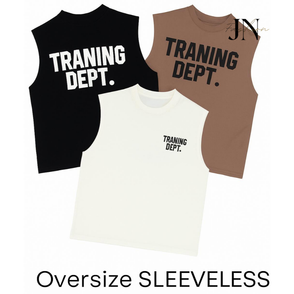 JN-FASHION | เสื้อกล้ามโอเวอร์ไซส์ผู้ชายเท่ๆ!!! - เสื้อยืดแขนกุดนําเข้าโอเวอร์ไซส์ Unisex – TRAINING