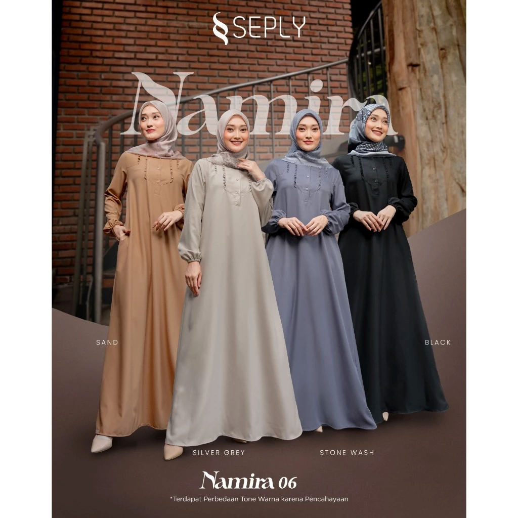 [SEPLY] Namira 06 ล่าสุด Gamis Seply Samira A-Line, gamis, gamis รายวัน, gamis, gamis สีดํา, ธรรมดา,