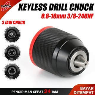 CASTA Chuck Bor 10mm Keyless Metal – Kepala Bor Tanpa Kunci Full Metal Auto Lock, Cocok untuk Bor Listrik, Bor Baterai & Impact Wrench, Tahan Lama