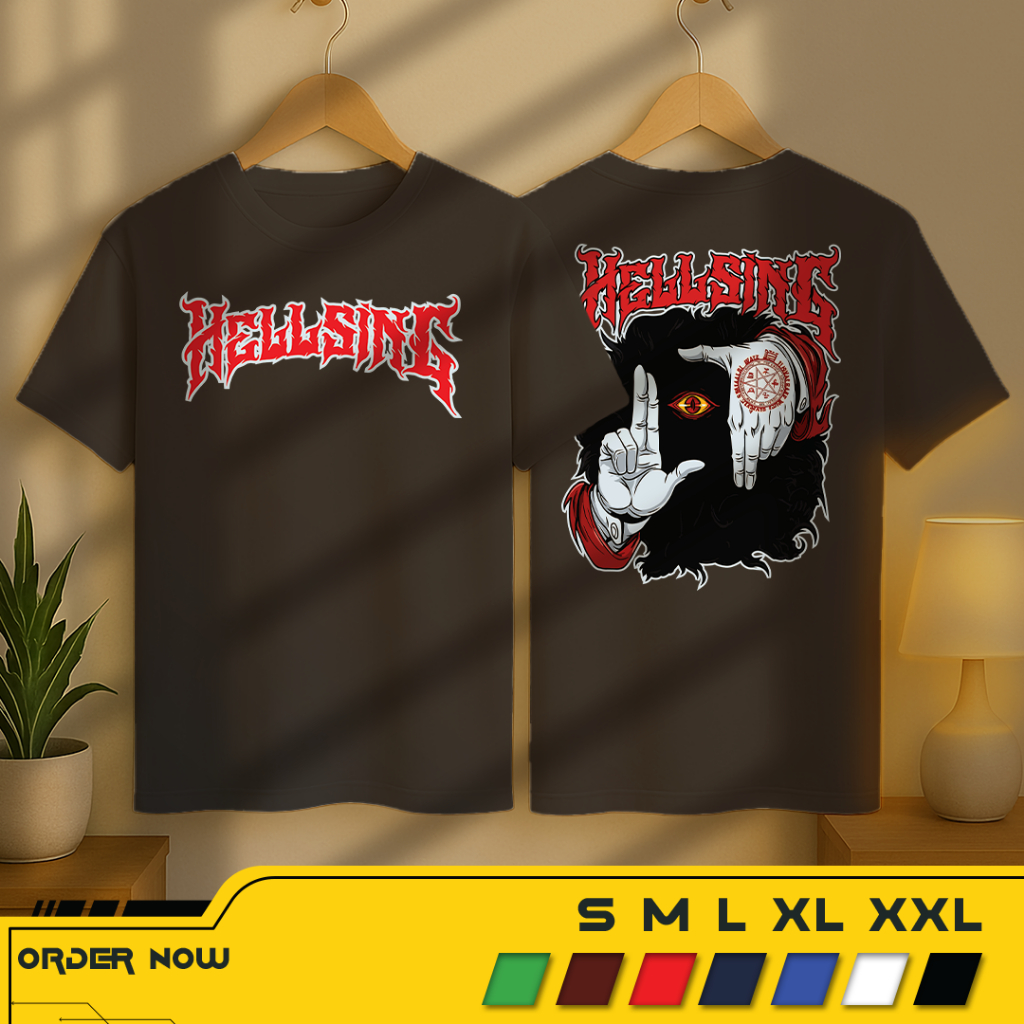 เสื้อยืด Hellsing Alucard Pose Distro, DTF Premium Cotton Combed 30S Screen Printing