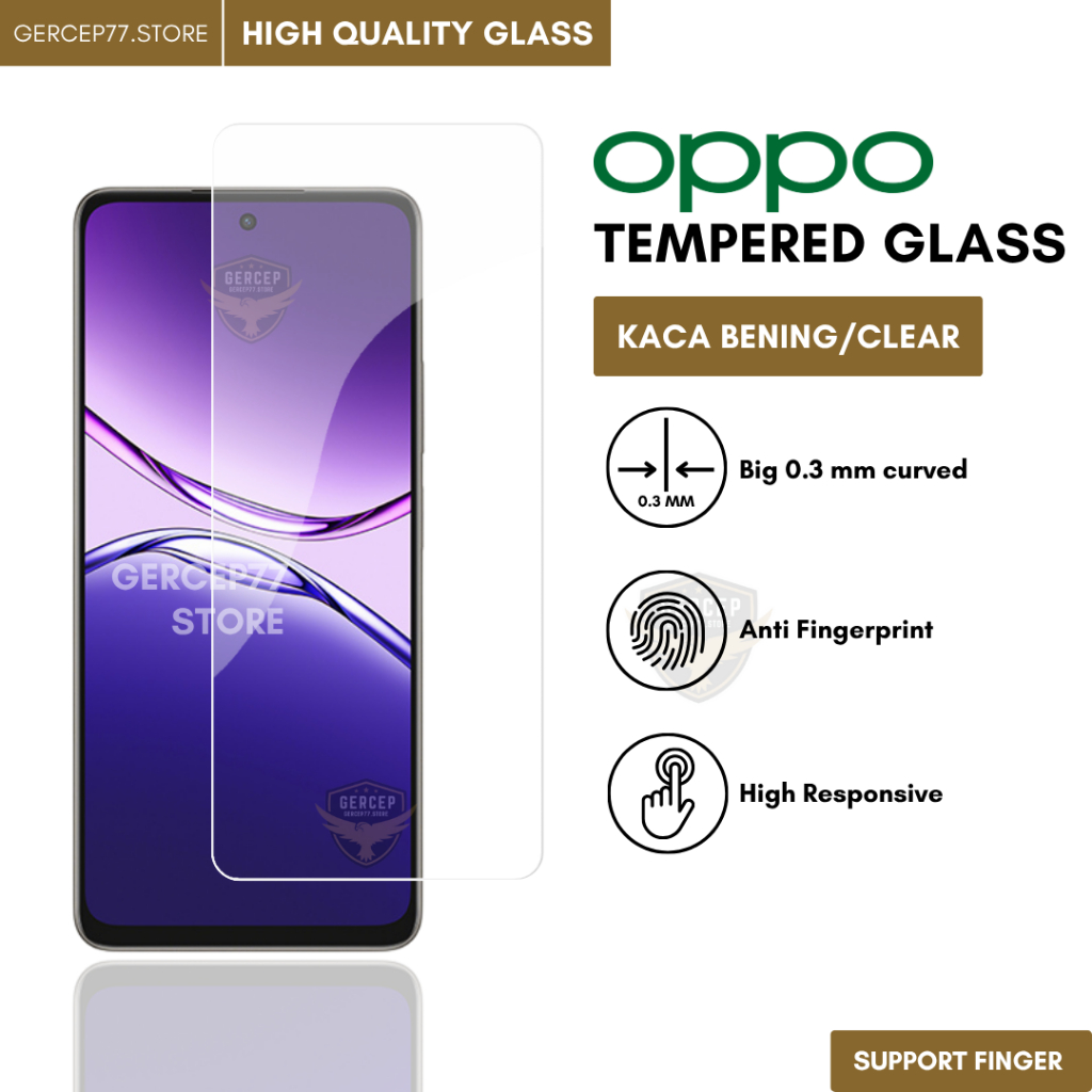 กระจกนิรภัย 9H Clear Oppo A5i Pro A5i A5x A5 Pro A5 5G A5 2025 A3 NFC A3 2024 A3x A3 Pro 5G A1 5G
