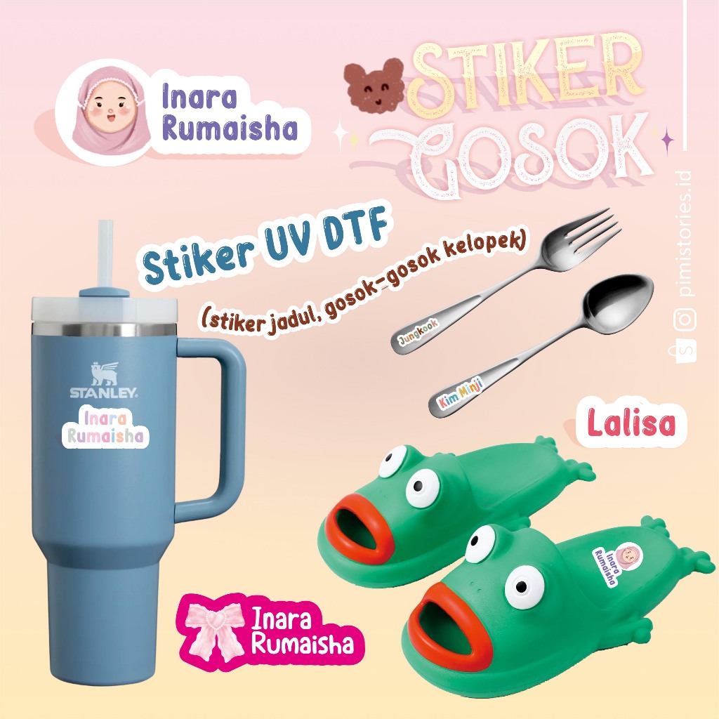 SCRUB STICKERS - DTF UV STICKERS - สติ๊กเกอร์กันน้ํา