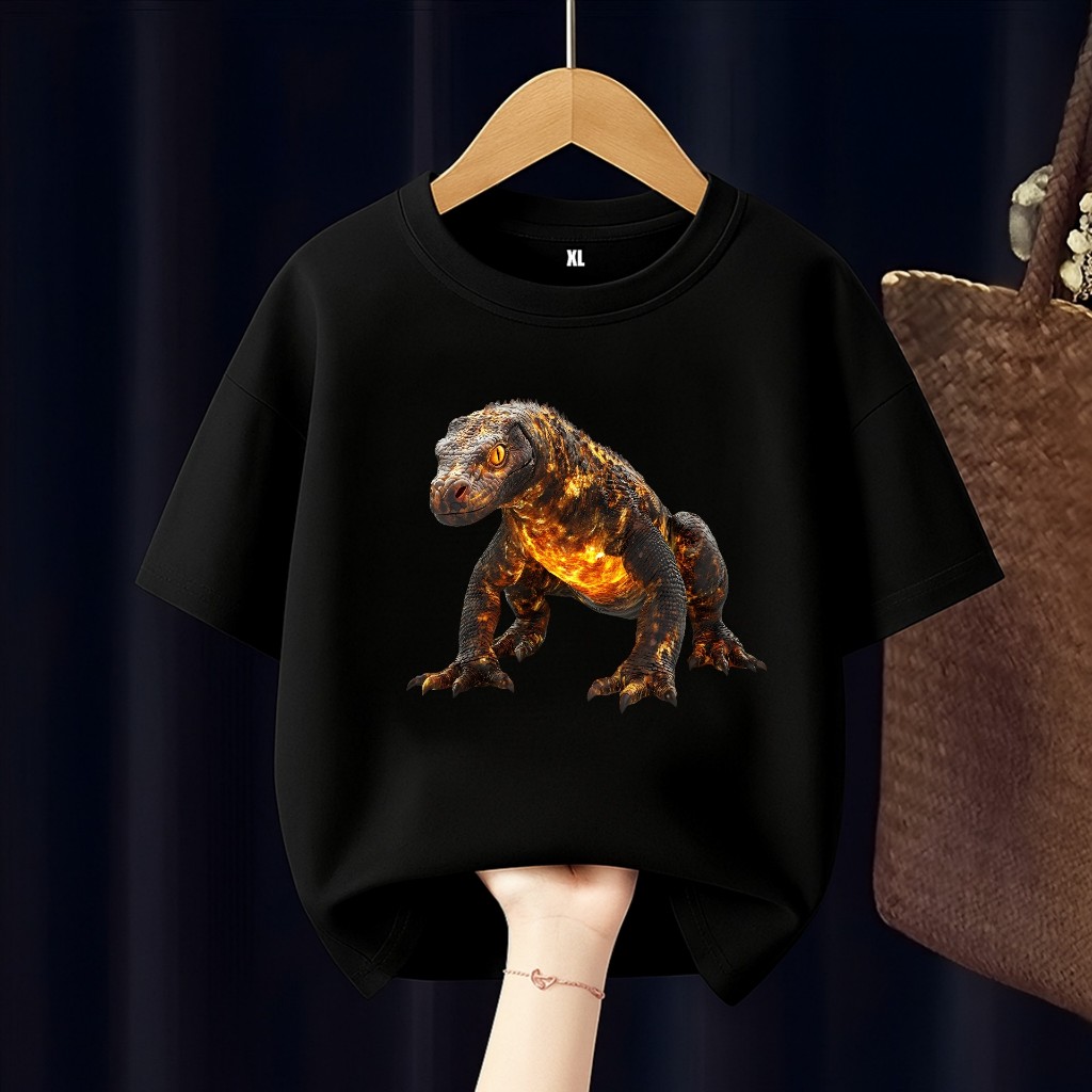 KOMODO DRAGON CARTOON CHILDRENS เสื้อยืดฟรี CUSTOM NAME