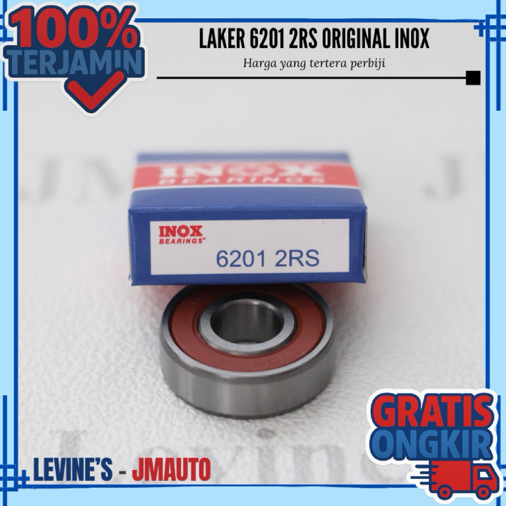 แบริ่ง 6201 2RS INOX ญี่ปุ่นแบริ่งยางสองด้านแบริ่ง Laher Laker Laher 6201 Inox Japan Laker แบริ่ง 62