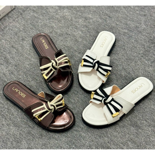 LANOES Sandal Flat Wanita Kekinian Elegan Empuk Ringan Terbaru